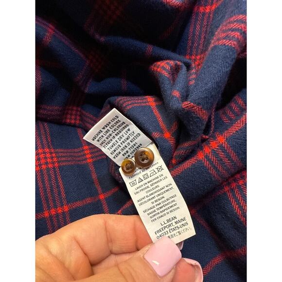 LL BEAN flannel cotton shirt size XL PETITE - Picture 4 of 5
